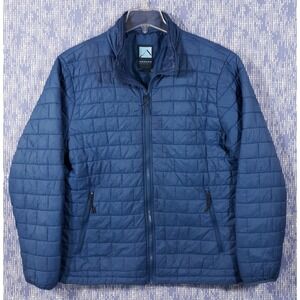 Iceburg Outerwear Puffer Jacket Mens L Blue Insulated Lightweight Full Zip
